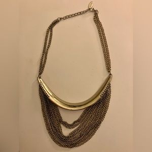 Gwen Gold Statement Draped Link Chain Necklaxk